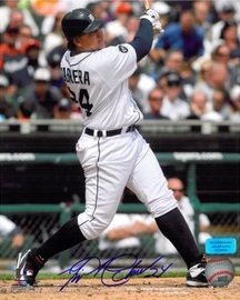 Miguel Cabrera Autographed Detroit Tigers 8x10 Photo #2 - Home Swinging Vertical