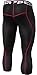 TSLA Men's Compression 3/4 Capri Pants Baselayer Cool Dry Sports Running Yoga Tights, Zero(p15) - Black & Red, 2X-Large.