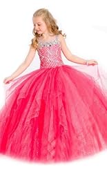 Girls Chiffon/Taffeta/Tulle Backless Beaded Crystals Applique Crystal Lace Evening Dress/Flower-Girl Dress 