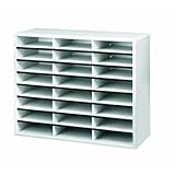 Fellowes 25041 Literature Organizer - 24 Compartment, Letter, Dove Gray