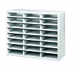 Fellowes 25041 Literature Organizer, Laminate Shell, 24 Letter Size Compartments, Dove Gray