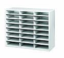Fellowes 25041 Literature Organizer - 24 Compartment, Letter, Dove Gray