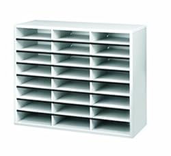 Fellowes 25041 Literature Organizer - 24 Compartment, Letter, Dove Gray