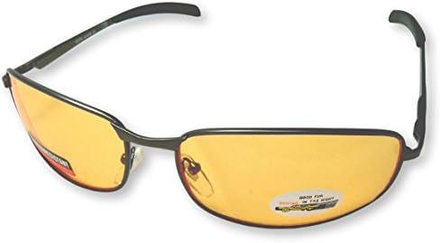 Blue Blocker Driving Metal Square Aviator Sunglasses Amber Tinted Lens