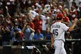 Detroit Tigers v Texas Rangers - Playoffs Game Six, Arlington, TX - October 15: Derek Holland Photographic Poster Print by Harry How, 28x42