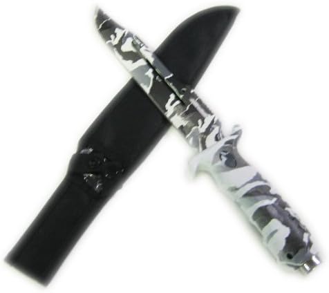 HUNTING SURVIVAL KNIFE SILVER CAMO