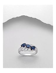 Midnight Blue CZ Ring In 92.5 Sterling Silver