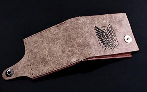 [N Guild] Servey Corps, Shingeki No Kyojin - Attack on Titan - Collectible Wallet ( Eren Mikasa Levi Scouting Legion Cosplay | Bi Fold Yellow/Burgundy Wallet )