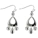 Silver Tone Rounded Triangle Chandelier Dangle Earrings