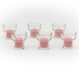 41Mhst0kEHL. SL160  Set of 12 Flower Pot Votive Holders & 12 Votive Candles, Pink Unscented