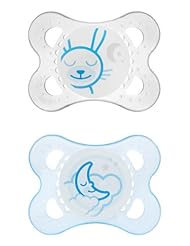 Baby Product: MAM Night Glow in the Dark Silicone Pacifier, Blue, 2-Count - MAM