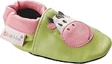 Bibi & Mimi Infants Cow Crib Shoes,Green Leather,6-12 Months