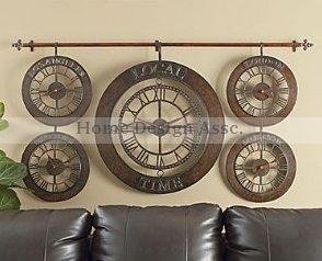 Large Wall World Time Zones Clock Hand Forged Metal Wall Art On Sale