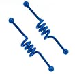 Blue Anodized Stainless Steel Industrial - 14 Gauge - 1.875 Inches Length - Sold as a Pair