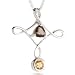 Multicut Smoky Quartz & Citrine Loop Pendant Necklace Sterling Silver