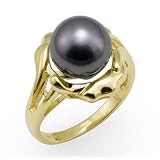 Tahitian Black Pearl Ring in 14K Yellow Gold