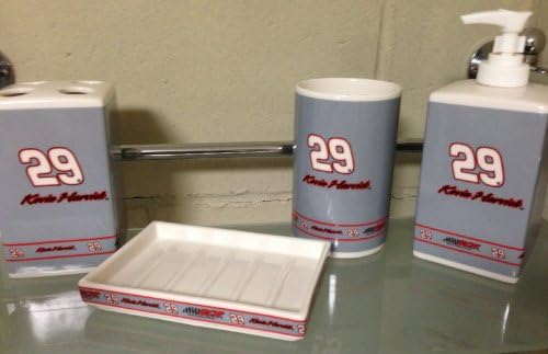 KEVIN HARVICK #29 Racing NASCAR Porcelain Bathroom Accessories Set (4 Pieces)
