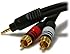 Quality 35 feet Shielded 3.5mm Stereo Y Adapter to 2 Rca's Cable 22 awg for Connecting Laptops/mp3 Players to Home Receivers or Other Devices Accepting Rca's