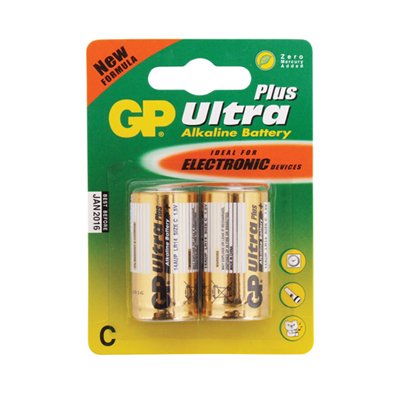 GP Batteries GP14AU-C2 Pack Of 2 Ultra Alkaline C Batteries