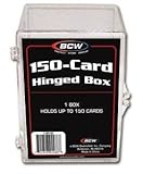 BCW Hinged Box 150 Count - Baseball, Football, Basketball, Hockey, Golf, Single Sports Cards Top Load - Sportcards Card Collecting Supplies