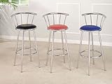 Black Finish Chrome Plated Swivel Bar Chair