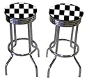 2 Checkered Flag Specialty Barstools Set