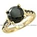 Huge 3.55ct Fancy Black Diamond Ring 14k Yellow title=