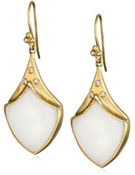 Lauren Harper Collection Over the Moon 18k Gold, Mother-Of-Pearl and Diamond Crest Earrings