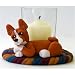 Basenji Cozy Up Votive-Red and White