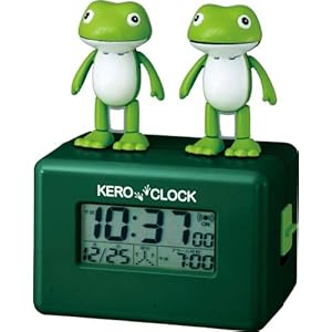 【クリックで詳細表示】リズム時計 目覚し時計 ケロクロック アクション付 歌うカエル 8RDA41RH05