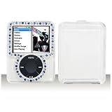 Apple Nano 3rd Generation Trans. Clear with Blue&White Diamond Protective Case