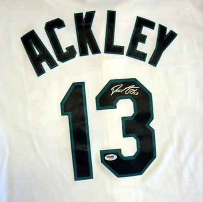 Dustin Ackley Autographed Seattle Mariners White Jersey PSA/DNA RookieGraph
