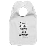 Cotton baby bib I was daddy's fastest little swimmer with velcro closure