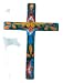 Large Multi-Color Mexican Talavera Cross - Assorted Colors