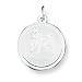 Sterling Silver Bull Dog Disc Charm with 20 inch Sterling Silver Chain