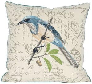 AMountletstore Manor Luxe Avian Collection Embroidered A194 Unique Fashion print Cotton 18 X 18 inch Pillowcase DECOR bedroom sofa