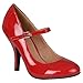 Brinley Co Womens Patent Round Toe Mary Jane Pumps