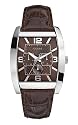 Guess Gents Brown Croco Leather Strap Watch With Mocha Multi-Fuction Dial