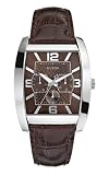 Guess Gents Brown Croco Leather Strap Watch With Mocha Multi-Fuction Dial