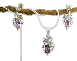 Amethyst jewelry set, 'Wisteria' 16 L