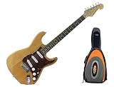 New York Pro Electric Guitar, Natural with Bonus Gig Bag, Orange