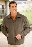 Upscale Men's Sueded Micro-Texture Jacket - Cinder Color