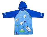 HanSi キッズ レインコートセット超軽量 かわいい　子供用 レインコート 雨具 撥水加工 レインウェア ポンチョ 5歳 から8歳　ブルー（身長110-125cm)