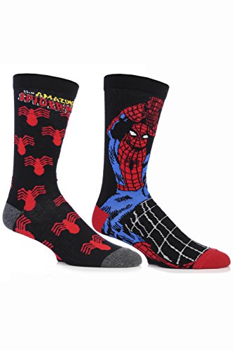 SockShop Men's 2 Pair Marvel The Amazing Spider-Man Cotton Socks