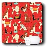 Lee Hiller Designs Animals - Sweet Dog Print Poodles, Basset Hound, Dachshund and Westies - Mouse Pads