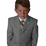 Johnnie Lene Silver Color Textured Suit Set for Boys From Baby to Teen