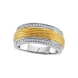 18K Two Tone Gold 1/5 ct. Diamond Bridal Wedding Band