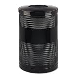 Round Open Top Receptacle, 51-Gallon Capacity, 23 Diameter x 35-1/2h (URIS55ETBK)