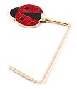Super HOT Ruby Red & Black Glitter Ladybug Purse Hook/Hanger Gold Tone