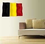 BELGIUM Flag Wall Decal Room Decor Sticker 25" x 18"